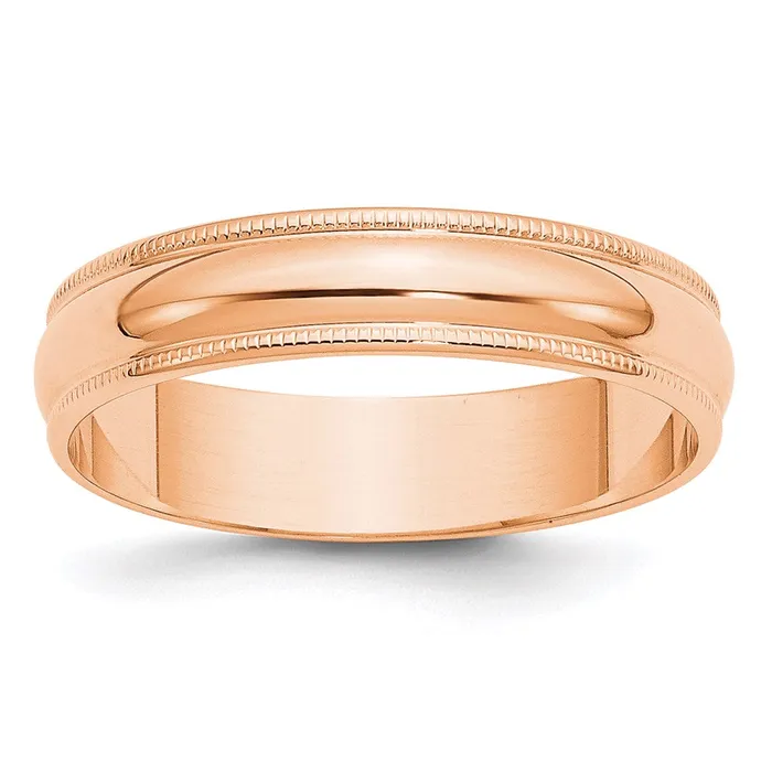 Goldia Rings Solid 18K Yellow Gold Rose Gold 5mm Light Weight Milgrain Half Round MensWomens Wedding Band Ring Size 13 Goldia Rings Solid 18K Yellow Gold Rose Gold 5mm Light Weight Milgrain Half Round MensWomens Wedding Band Ring Size 13