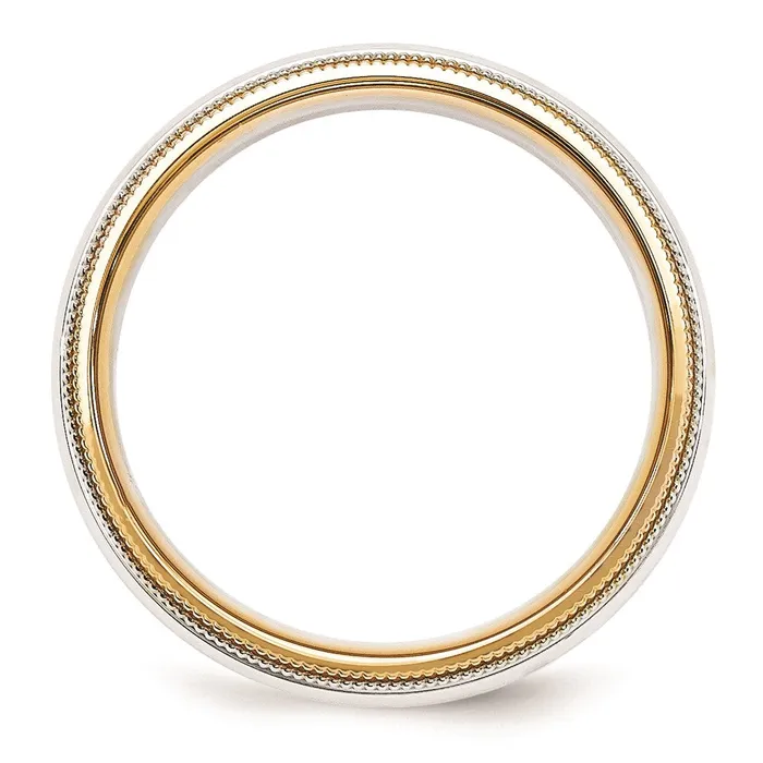Goldia Rings Solid 18K Yellow Gold TwoTone 55mm MilgrainedEdged Size 5 Wedding MensWomens Wedding Band Ring Goldia Rings Solid 18K Yellow Gold TwoTone 55mm MilgrainedEdged Size 5 Wedding MensWomens Wedding Band Ring