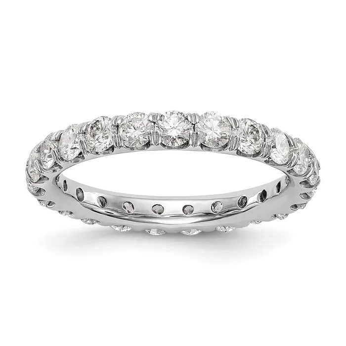 Goldia Rings Solid Real 14k White Gold Polished U Shared Prong 2ct CZ Eternity Wedding Band Ring Goldia Rings Solid Real 14k White Gold Polished U Shared Prong 2ct CZ Eternity Wedding Band Ring
