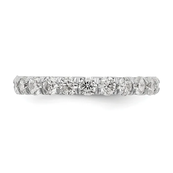 Goldia Rings Solid Real 14k White Gold Polished U Shared Prong 2ct CZ Eternity Wedding Band Ring