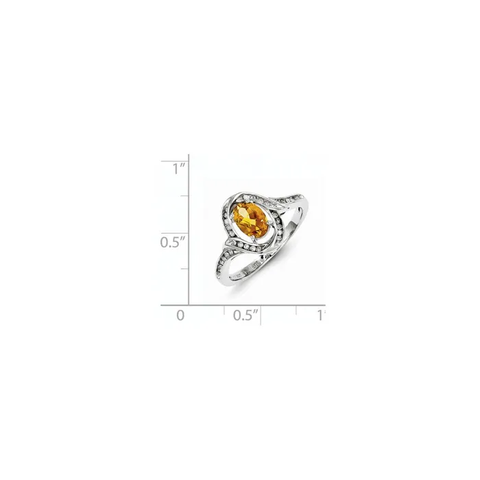 Goldia Rings Sterling Silver Diamond u0026 Citrine Ring