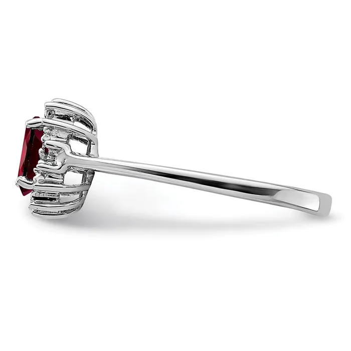 Goldia Rings Sterling Silver Rhodiumplated Garnet Diamond Ring
