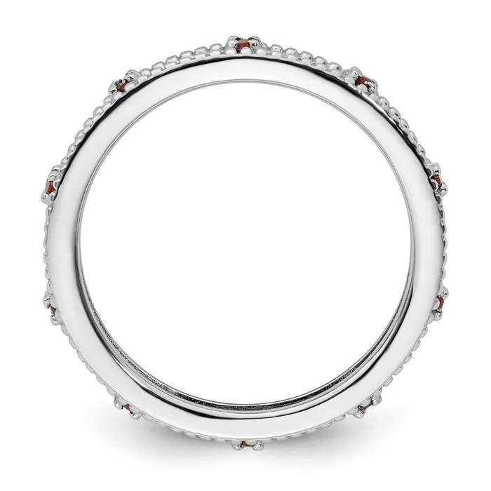 Goldia Rings Sterling Silver Stackable Expressions Garnet Ring