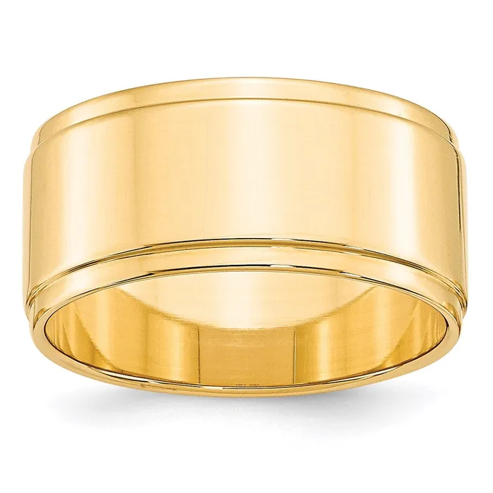 Goldia Solid 10K Yellow Gold 10mm Flat with Step Edge MensWomens Wedding Band Ring Size 12 Rings Goldia Solid 10K Yellow Gold 10mm Flat with Step Edge MensWomens Wedding Band Ring Size 12 Rings