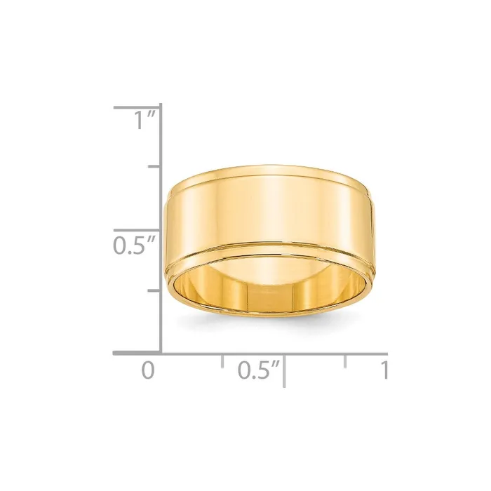 Goldia Solid 10K Yellow Gold 10mm Flat with Step Edge MensWomens Wedding Band Ring Size 12 Rings Goldia Solid 10K Yellow Gold 10mm Flat with Step Edge MensWomens Wedding Band Ring Size 12 Rings