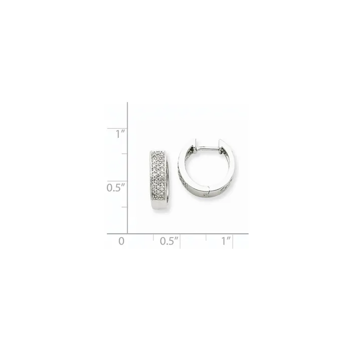 Goldia Solid 14k White Gold Simulated CZ Hinged Hoop Earrings Earrings Goldia Solid 14k White Gold Simulated CZ Hinged Hoop Earrings Earrings