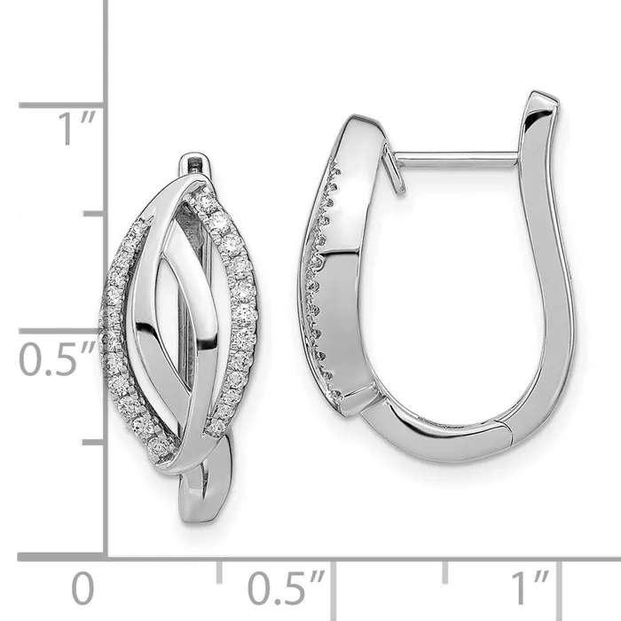 Goldia Solid 14k White Gold Simulated CZ Hinged Hoop Earrings Earrings Goldia Solid 14k White Gold Simulated CZ Hinged Hoop Earrings Earrings