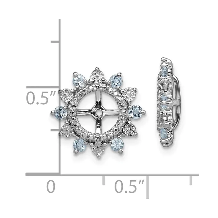Goldia Sterling Silver Rhodium Aquamarine Earring Jacket Earrings