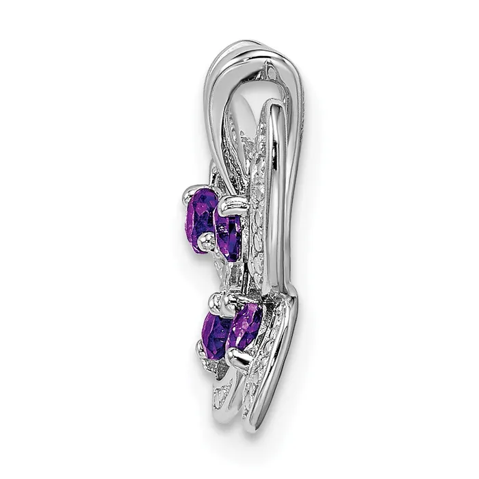 Goldia Sterling Silver Rhodiumplated Amethyst u0026 Diamond Pendant Necklaces