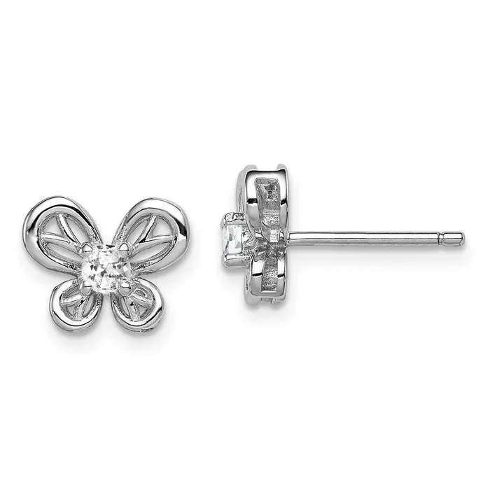 Goldia Sterling Silver Rhodiumplated White Topaz Earrings Earrings
