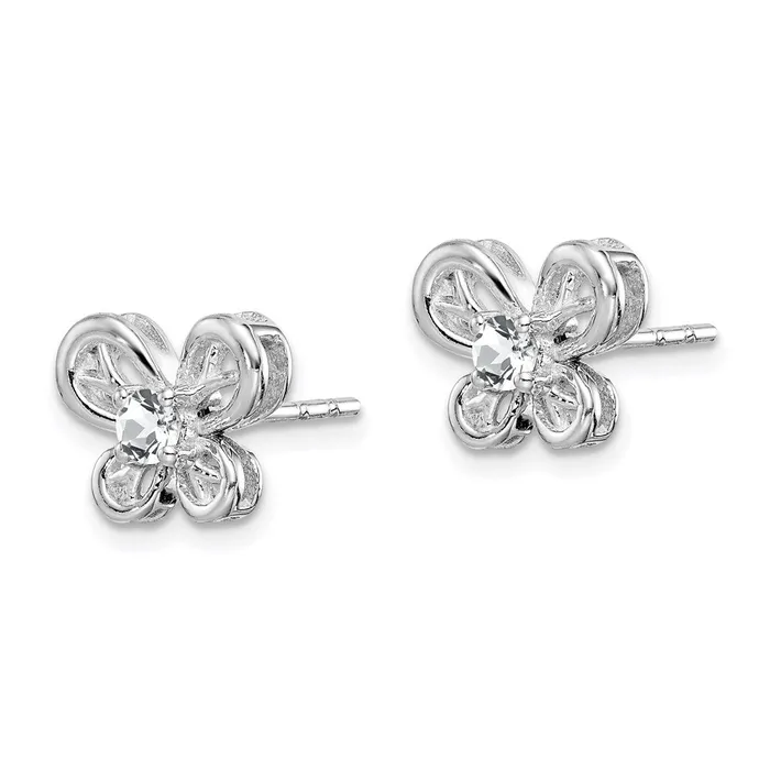 Goldia Sterling Silver Rhodiumplated White Topaz Earrings Earrings