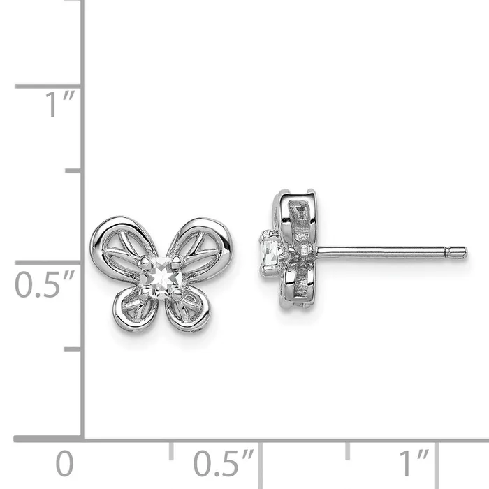 Goldia Sterling Silver Rhodiumplated White Topaz Earrings Earrings