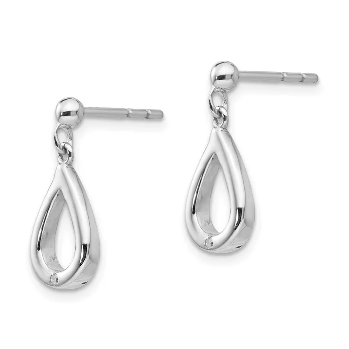 Goldia White Ice Sterling Silver Rhodiumplated Diamond Teardrop Dangle Post Earrings Earrings