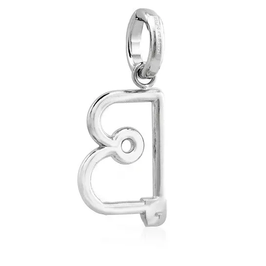JMS always Charm Necklaces Original Burberry Silver Kilt Pin B Alphabet Charm JMS always Charm Necklaces Original Burberry Silver Kilt Pin B Alphabet Charm