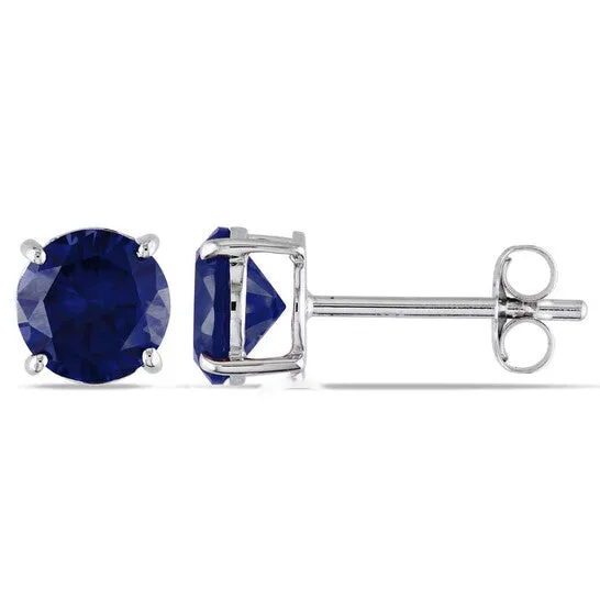 JMS always Earrings Original AMOUR Created Blue Sapphire Stud Earrings in 10K White Gold JMS always Earrings Original AMOUR Created Blue Sapphire Stud Earrings in 10K White Gold