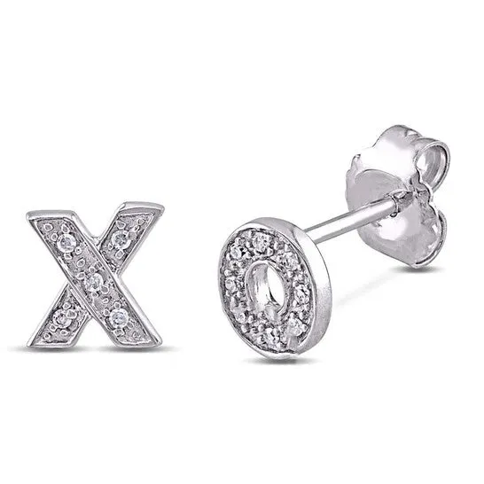 JMS always Earrings Original AMOUR Diamond Hugs and Kisses Earrings In Sterling Silver JMS always Earrings Original AMOUR Diamond Hugs and Kisses Earrings In Sterling Silver