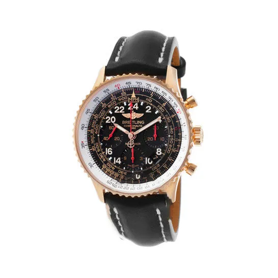 JMS always Earrings Original Breitling Navitimer Cosmonaute Black Dial 18K Rose Gold Mens Watch RB0210B3BC19BKLT