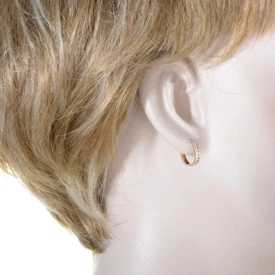JMS always Earrings Original LB Exclusive 14K Rose Gold 033 ct Diamond Small Oval Hoop Earrings JMS always Earrings Original LB Exclusive 14K Rose Gold 033 ct Diamond Small Oval Hoop Earrings