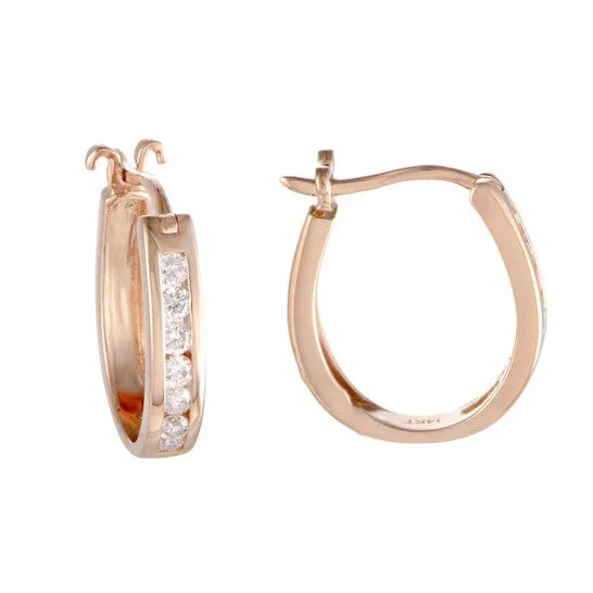 JMS always Earrings Original LB Exclusive 14K Rose Gold 033 ct Diamond Small Oval Hoop Earrings JMS always Earrings Original LB Exclusive 14K Rose Gold 033 ct Diamond Small Oval Hoop Earrings
