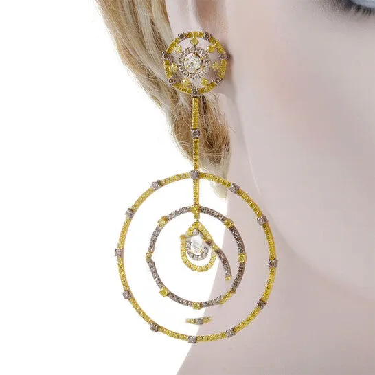 JMS always Earrings Original LB Exclusive 18K Yellow Gold Multi Diamond Drop Earrings JMS always Earrings Original LB Exclusive 18K Yellow Gold Multi Diamond Drop Earrings