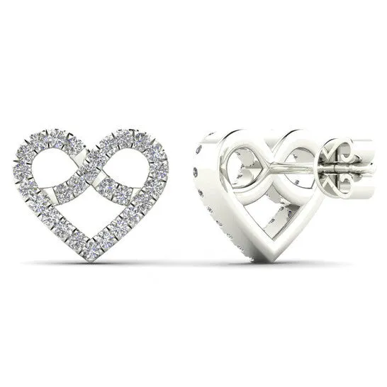 JMS always Earrings Original Maulijewels Dazzling Love 020 Carat Natural White Diamond Heart Shape Stud Earrings in Elegant 10K White Gold Secure Push Backs JMS always Earrings Original Maulijewels Dazzling Love 020 Carat Natural White Diamond Heart Shape Stud Earrings in Elegant 10K White Gold Secure Push Backs