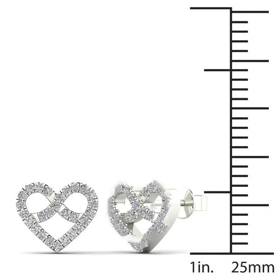 JMS always Earrings Original Maulijewels Dazzling Love 020 Carat Natural White Diamond Heart Shape Stud Earrings in Elegant 10K White Gold Secure Push Backs JMS always Earrings Original Maulijewels Dazzling Love 020 Carat Natural White Diamond Heart Shape Stud Earrings in Elegant 10K White Gold Secure Push Backs
