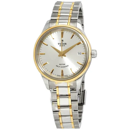 JMS always Earrings Original Tudor Style Automatic Silver Dial Steel and Yellow Gold 34 mm Ladies Watch M123030002