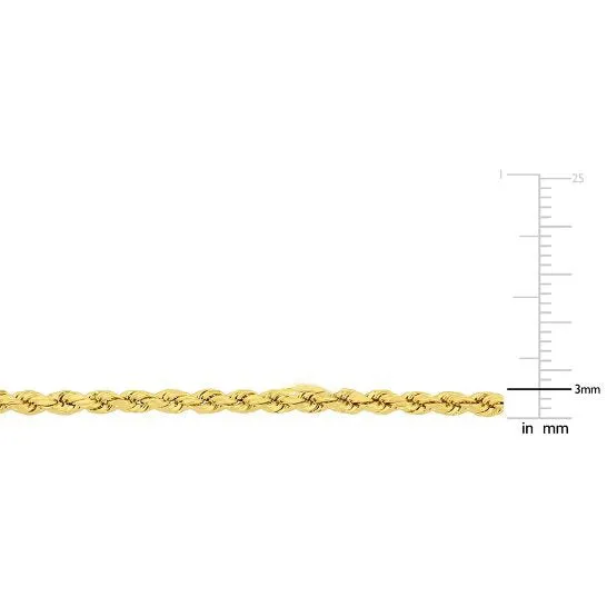 JMS always Necklaces Original AMOUR 20 Inch Rope Chain Necklace In 10K Yellow Gold 3 Mm JMS always Necklaces Original AMOUR 20 Inch Rope Chain Necklace In 10K Yellow Gold 3 Mm