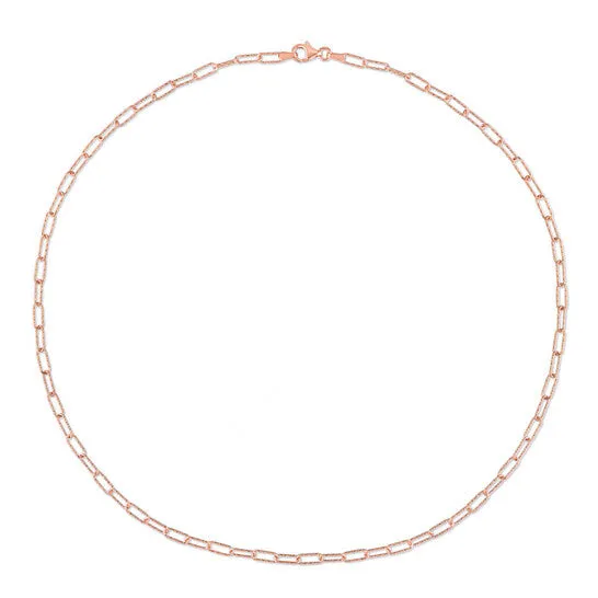 JMS always Necklaces Original AMOUR Fancy Paperclip Chain Necklace In Rose Plated Sterling Silver 18 In JMS always Necklaces Original AMOUR Fancy Paperclip Chain Necklace In Rose Plated Sterling Silver 18 In