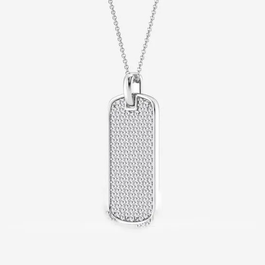 JMS always Necklaces Original Brilliant Diamond Sterling Silver 1 12 ctw Round Lab Grown Diamond Dog Tag Fashion Pendant Necklace for Men FG VS2 JMS always Necklaces Original Brilliant Diamond Sterling Silver 1 12 ctw Round Lab Grown Diamond Dog Tag Fashion Pendant Necklace for Men FG VS2