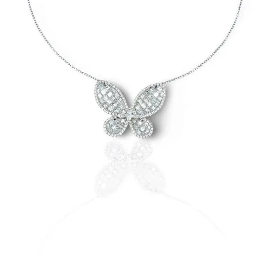 JMS always Necklaces Original Tresorra 18K White Gold Diamond Butterfly Necklace JMS always Necklaces Original Tresorra 18K White Gold Diamond Butterfly Necklace