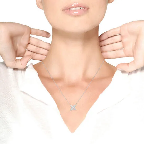 JMS always Original 10K White Gold 12 Cttw Brilliant Round Diamond Marquise Shaped 4 Leaf Clover Adjustable 1618 Inch Necklace IJ Color I1I2 Clarity Necklaces JMS always Original 10K White Gold 12 Cttw Brilliant Round Diamond Marquise Shaped 4 Leaf Clover Adjustable 1618 Inch Necklace IJ Color I1I2 Clarity Necklaces
