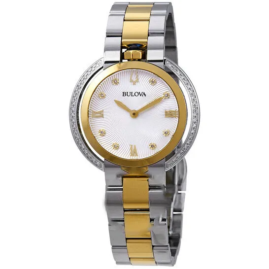 JMS always Original Bulova Rubaiyat Diamond White Dial Twotone Ladies Watch 98R246 Rings JMS always Original Bulova Rubaiyat Diamond White Dial Twotone Ladies Watch 98R246 Rings