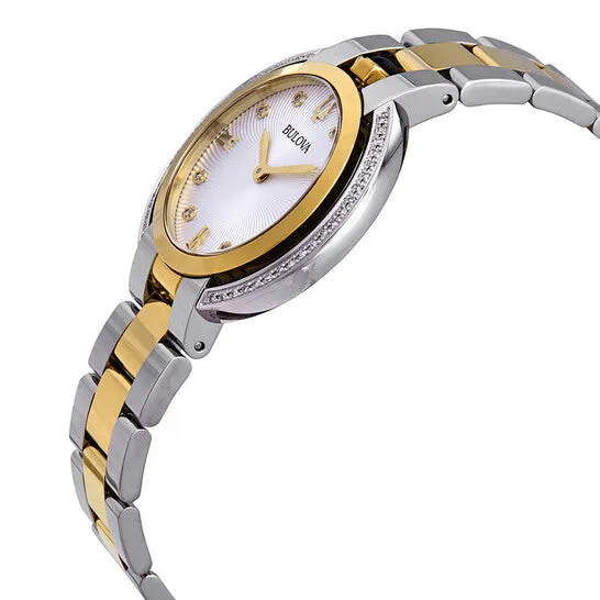 JMS always Original Bulova Rubaiyat Diamond White Dial Twotone Ladies Watch 98R246 Rings JMS always Original Bulova Rubaiyat Diamond White Dial Twotone Ladies Watch 98R246 Rings