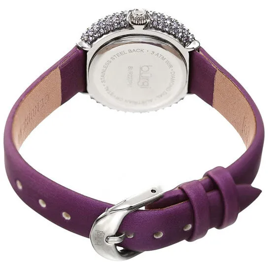 JMS always Original Burgi Quartz Crystal Silver Dial Purple Satin Ladies Watch BUR227PU Watches JMS always Original Burgi Quartz Crystal Silver Dial Purple Satin Ladies Watch BUR227PU Watches