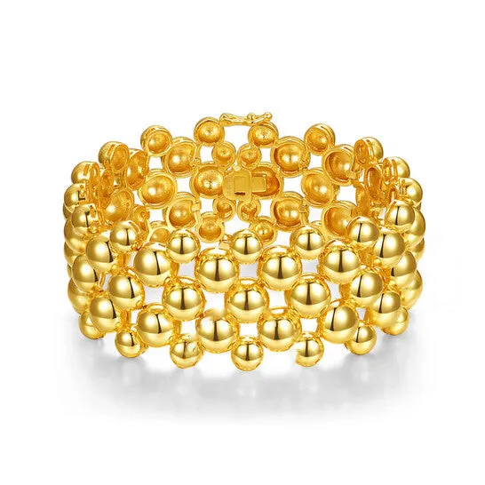 JMS always Original Rachel Glauber 14k Yellow Gold Plated Wide Medallion Mesh Link Bracelet Bracelets JMS always Original Rachel Glauber 14k Yellow Gold Plated Wide Medallion Mesh Link Bracelet Bracelets