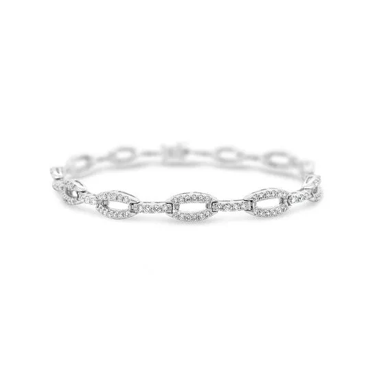 JMS always Original Tresorra 18K White Gold Small Oval Link Diamond Bracelet Bracelets JMS always Original Tresorra 18K White Gold Small Oval Link Diamond Bracelet Bracelets