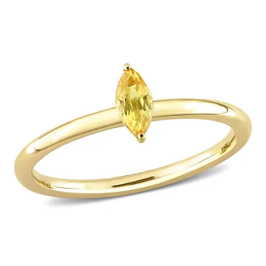JMS always Rings Original Amour 10k Yellow Gold 13 CT TGW Marquise Yellow Sapphire Stackable Ring JMS always Rings Original Amour 10k Yellow Gold 13 CT TGW Marquise Yellow Sapphire Stackable Ring