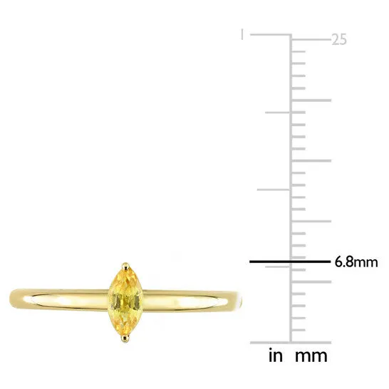 JMS always Rings Original Amour 10k Yellow Gold 13 CT TGW Marquise Yellow Sapphire Stackable Ring JMS always Rings Original Amour 10k Yellow Gold 13 CT TGW Marquise Yellow Sapphire Stackable Ring