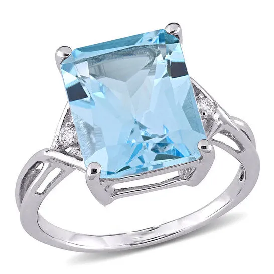JMS always Rings Original Amour 7 12 CT TGW Sky Blue Topaz and White Topaz Cocktail Ring in Sterling Silver JMS always Rings Original Amour 7 12 CT TGW Sky Blue Topaz and White Topaz Cocktail Ring in Sterling Silver