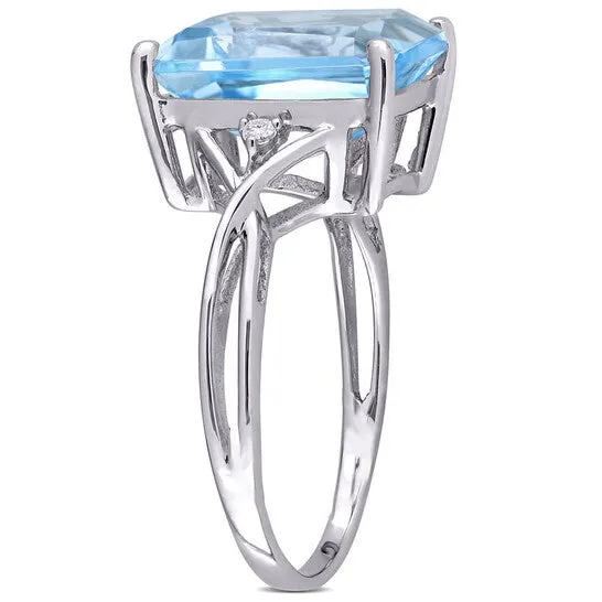 JMS always Rings Original Amour 7 12 CT TGW Sky Blue Topaz and White Topaz Cocktail Ring in Sterling Silver JMS always Rings Original Amour 7 12 CT TGW Sky Blue Topaz and White Topaz Cocktail Ring in Sterling Silver