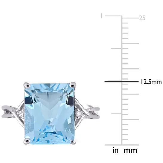 JMS always Rings Original Amour 7 12 CT TGW Sky Blue Topaz and White Topaz Cocktail Ring in Sterling Silver JMS always Rings Original Amour 7 12 CT TGW Sky Blue Topaz and White Topaz Cocktail Ring in Sterling Silver