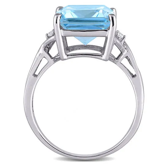 JMS always Rings Original Amour 7 12 CT TGW Sky Blue Topaz and White Topaz Cocktail Ring in Sterling Silver JMS always Rings Original Amour 7 12 CT TGW Sky Blue Topaz and White Topaz Cocktail Ring in Sterling Silver