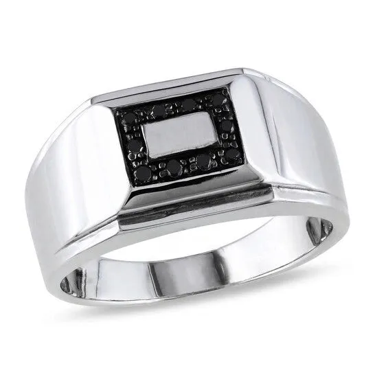 JMS always Rings Original Amour Sterling Silver Black Rhodium Plated 110 CT Black Diamond TW Mens Ring JMS always Rings Original Amour Sterling Silver Black Rhodium Plated 110 CT Black Diamond TW Mens Ring