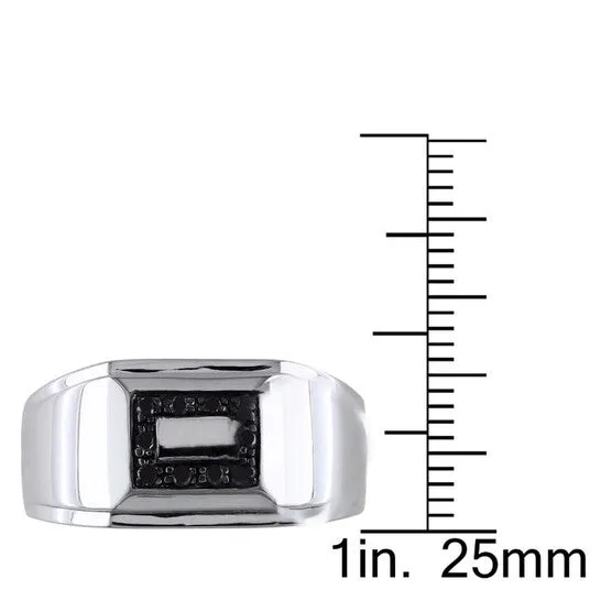 JMS always Rings Original Amour Sterling Silver Black Rhodium Plated 110 CT Black Diamond TW Mens Ring JMS always Rings Original Amour Sterling Silver Black Rhodium Plated 110 CT Black Diamond TW Mens Ring