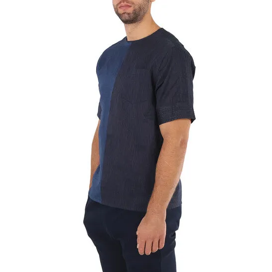 JMS always Rings Original Emporio Armani Mens Woven Shirts Navy Mix Fabric Woven Tee JMS always Rings Original Emporio Armani Mens Woven Shirts Navy Mix Fabric Woven Tee
