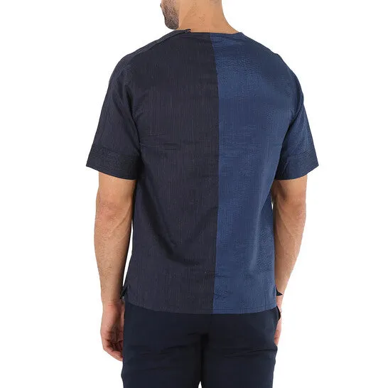 JMS always Rings Original Emporio Armani Mens Woven Shirts Navy Mix Fabric Woven Tee JMS always Rings Original Emporio Armani Mens Woven Shirts Navy Mix Fabric Woven Tee