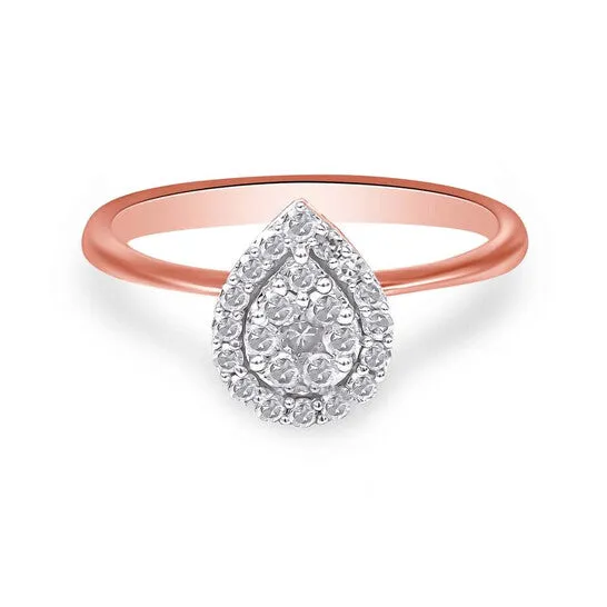 JMS always Rings Original Haus of Brilliance 10K Rose Gold 38 Cttw RoundCut Diamond Pear Promise Ring IJ Color I2I3 Clarity JMS always Rings Original Haus of Brilliance 10K Rose Gold 38 Cttw RoundCut Diamond Pear Promise Ring IJ Color I2I3 Clarity