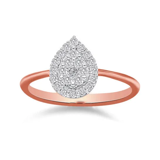 JMS always Rings Original Haus of Brilliance 10K Rose Gold 38 Cttw RoundCut Diamond Pear Promise Ring IJ Color I2I3 Clarity JMS always Rings Original Haus of Brilliance 10K Rose Gold 38 Cttw RoundCut Diamond Pear Promise Ring IJ Color I2I3 Clarity