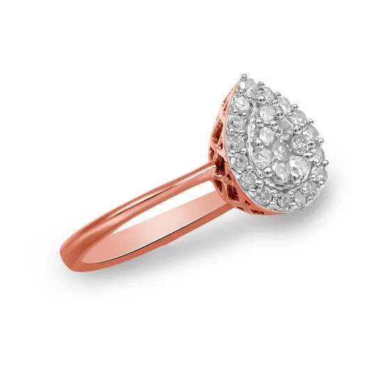 JMS always Rings Original Haus of Brilliance 10K Rose Gold 38 Cttw RoundCut Diamond Pear Promise Ring IJ Color I2I3 Clarity JMS always Rings Original Haus of Brilliance 10K Rose Gold 38 Cttw RoundCut Diamond Pear Promise Ring IJ Color I2I3 Clarity